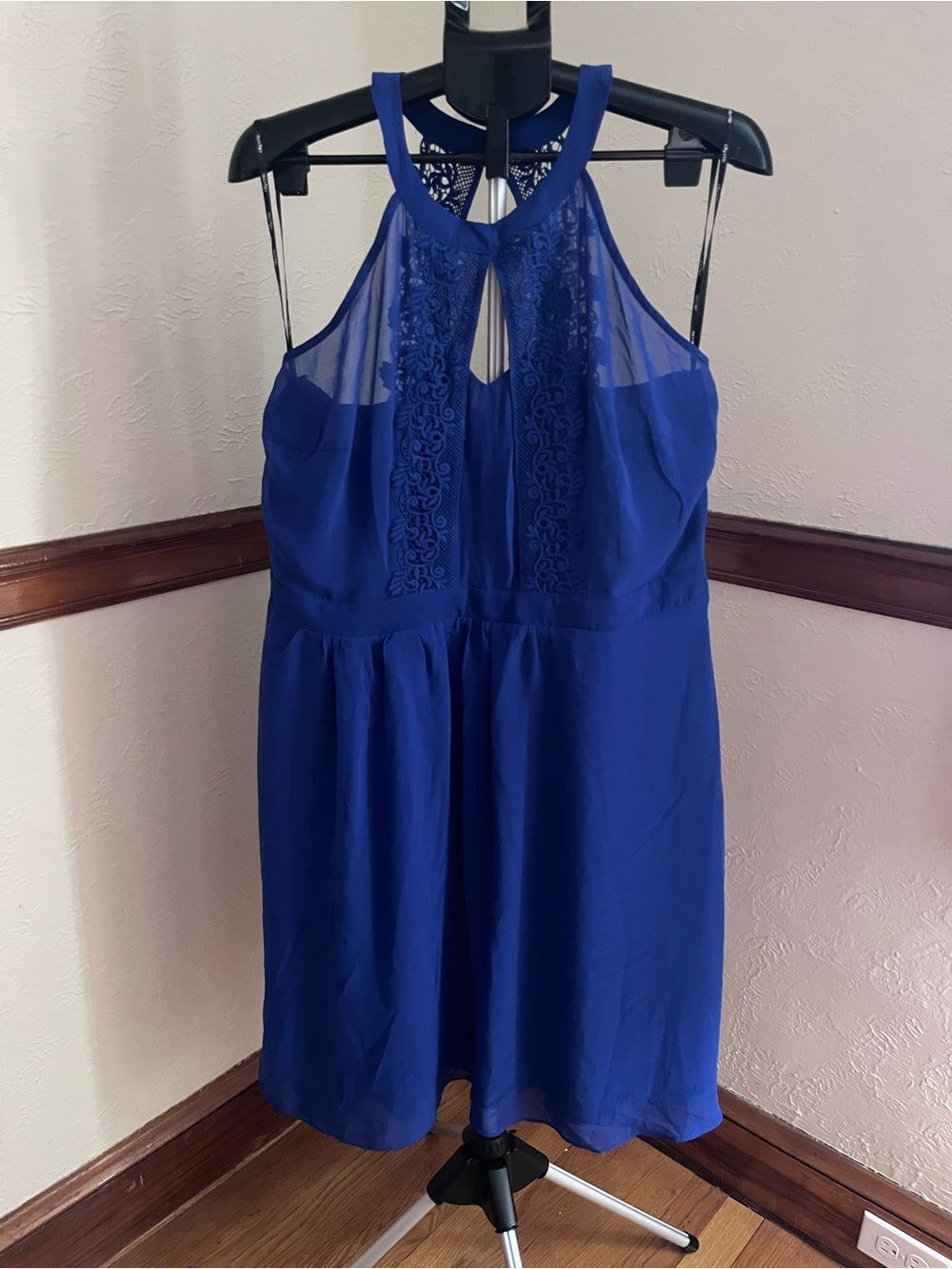 City Chic Royal Blue Lace Halter Dress NWT size S/16